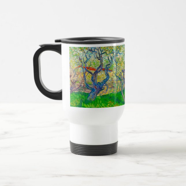 Vincent van Gogh Orchard in Blossom Travel Mug (Left)
