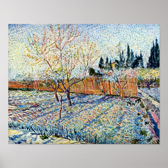 Vincent Van Gogh - Orchard with Peach Trees Poster (Front)
