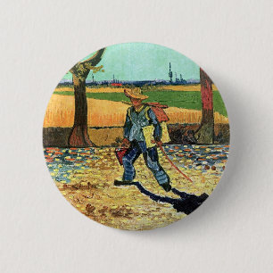 Vincent Van Gogh - Painter On His Way To Work 6 Cm Round Badge