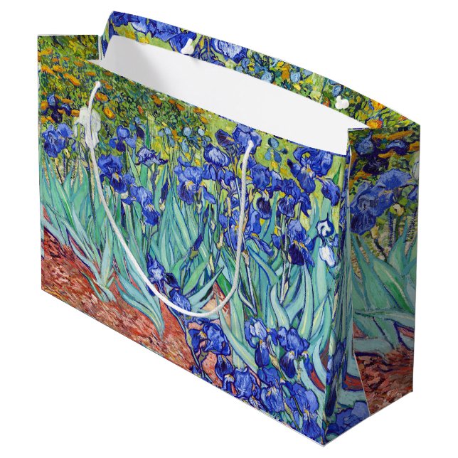 Vincent Van Gogh painting Irises Large Gift Bag (Back Angled)