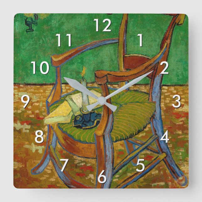 Vincent van Gogh - Paul Gauguin's Armchair Square Wall Clock (Front)