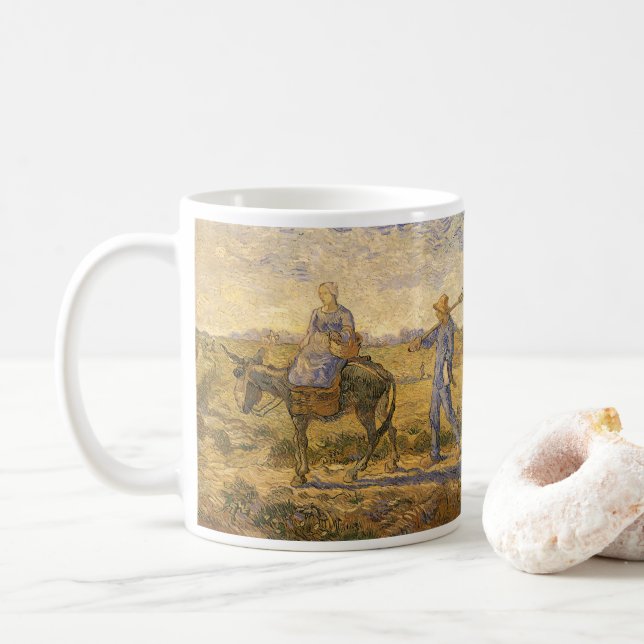 Vincent van Gogh - Peasant Couple Going to Work Coffee Mug (With Donut)