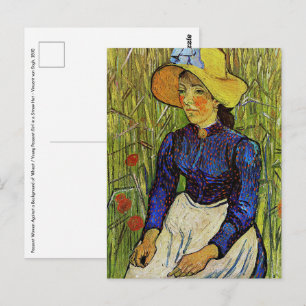 Vincent van Gogh - Peasant Girl in Straw Hat Postcard
