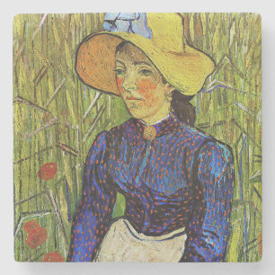 Vincent van Gogh - Peasant Girl in Straw Hat Stone Coaster