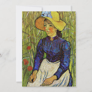 Vincent van Gogh - Peasant Girl in Straw Hat Thank You Card