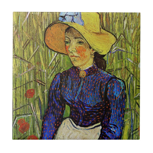 Vincent van Gogh - Peasant Girl in Straw Hat Tile (Front)