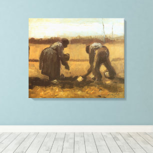 Vincent van Gogh - Peasants Planting Potatoes Canvas Print