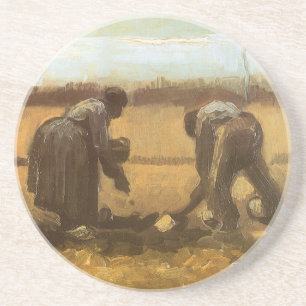Vincent van Gogh - Peasants Planting Potatoes Coaster