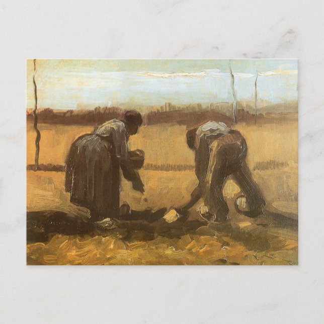 Vincent van Gogh - Peasants Planting Potatoes Postcard (Front)