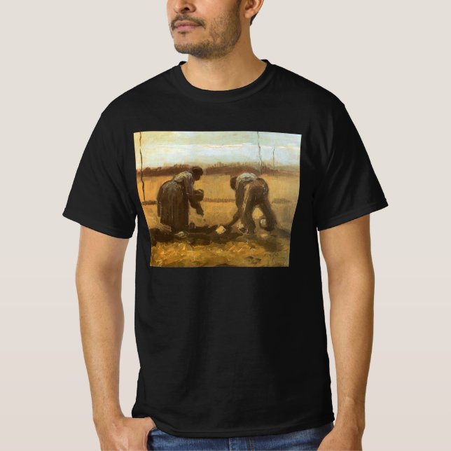 Vincent van Gogh - Peasants Planting Potatoes T-Shirt (Front)