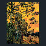 Vincent Van Gogh - Pine Trees Against A Red Sky Poster<br><div class="desc">This oil on canvas from 1889 shows a lone traveller walking down a country lane at sunset. Unlike similar stores, Art Lover's Cafe features classic, high resolution works of art that have been carefully restored, colour-balanced & retouched to remove spots & artefacts commonly found in most reproductions sold online. Compare...</div>