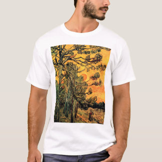 Vincent Van Gogh - Pine Trees Against A Red Sky T-Shirt