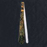 Vincent Van Gogh - Pine Trees Against A Red Sky Tie<br><div class="desc">This oil on canvas from 1889 shows a lone traveller walking down a country lane at sunset. Unlike similar stores, Art Lover's Cafe features classic, high resolution works of art that have been carefully restored, colour-balanced & retouched to remove spots & artefacts commonly found in most reproductions sold online. Compare...</div>