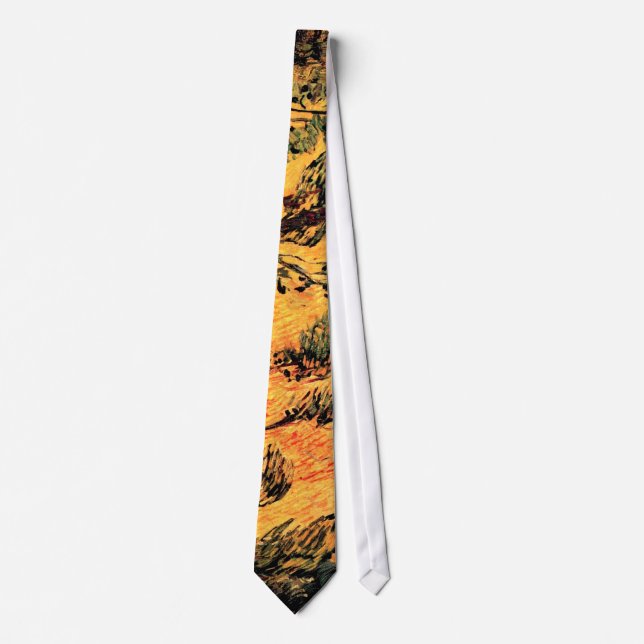 Vincent Van Gogh - Pine Trees Against A Red Sky Tie (Front)