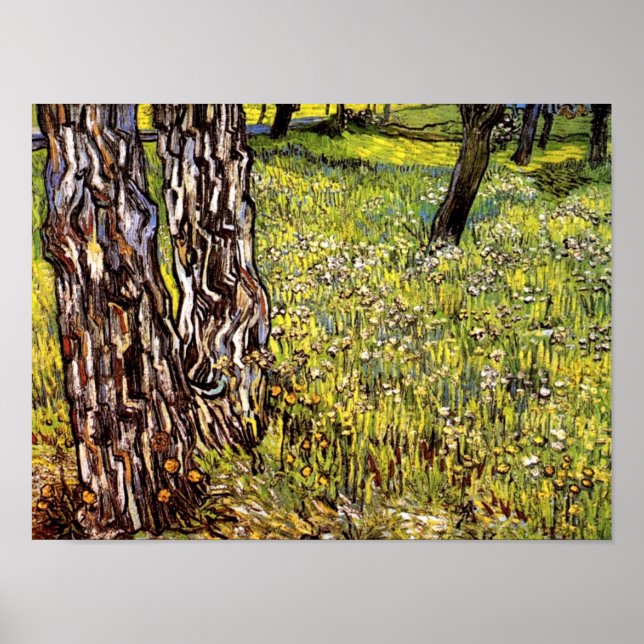 Vincent Van Gogh - Pine Trees And Dandelions Poster (Front)