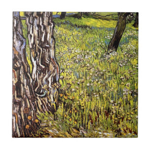 Vincent Van Gogh - Pine Trees And Dandelions Tile