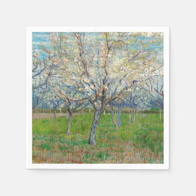 Vincent van Gogh - Pink Orchard Napkin (Front)