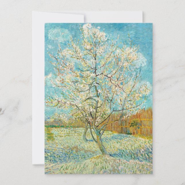 Vincent van Gogh - Pink Peach Tree in Blossom Invitation (Front)