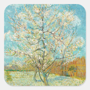 Vincent van Gogh - Pink Peach Tree in Blossom Square Sticker