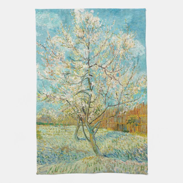 Vincent van Gogh - Pink Peach Tree in Blossom Tea Towel (Vertical)