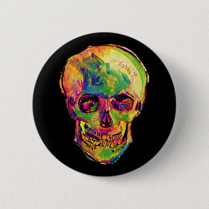 Vincent Van Gogh - Pop Art Halloween Skull 6 Cm Round Badge