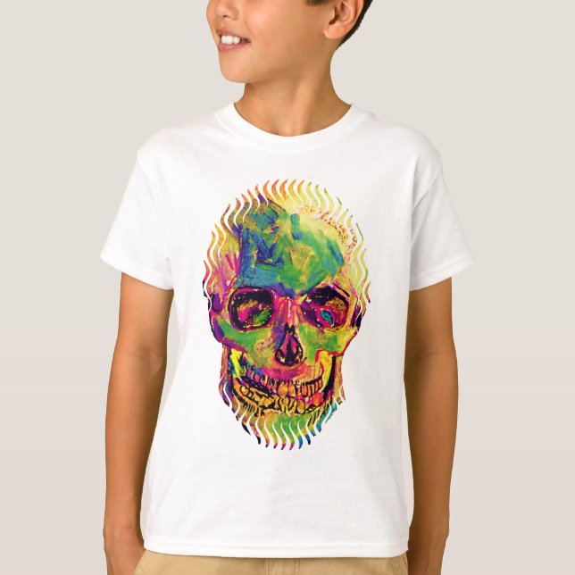 Vincent Van Gogh - Pop Art Halloween Skull T-Shirt (Front)