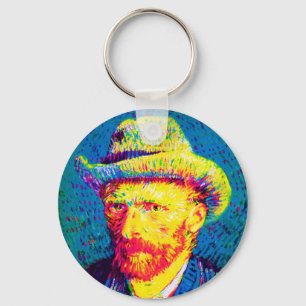 Vincent Van Gogh - Pop Art Self Portrait With Hat Key Ring