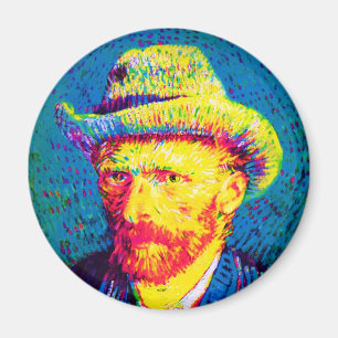 Vincent Van Gogh - Pop Art Self Portrait With Hat Magnet