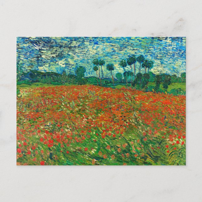 Vincent Van Gogh Poppy Field Fine Art Postcard (Front)