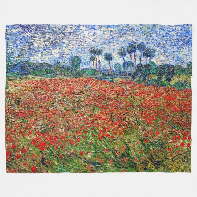 Vincent van Gogh - Poppy Field Fleece Blanket (Front (Horizontal))