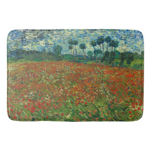 Vincent Van Gogh Poppy Field Floral Vintage Art Bath Mat
