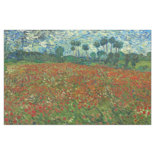 Vincent Van Gogh Poppy Field Floral Vintage Art Fabric