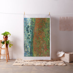 Vincent Van Gogh Poppy Field Floral Vintage Art Fabric