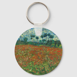 Vincent Van Gogh Poppy Field Floral Vintage Art Key Ring