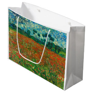 Vincent Van Gogh Poppy Field Floral Vintage Art Large Gift Bag