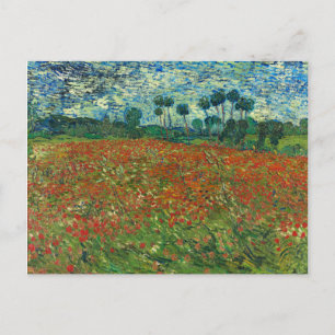 Vincent Van Gogh Poppy Field Floral Vintage Art Postcard