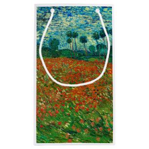 Vincent Van Gogh Poppy Field Floral Vintage Art Small Gift Bag