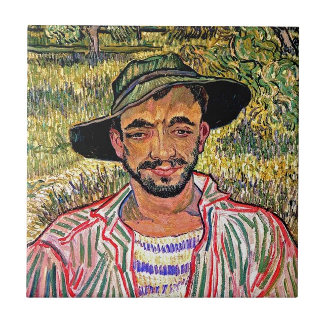 Vincent Van Gogh - Portrait Of A Young Peasant Tile (Front)