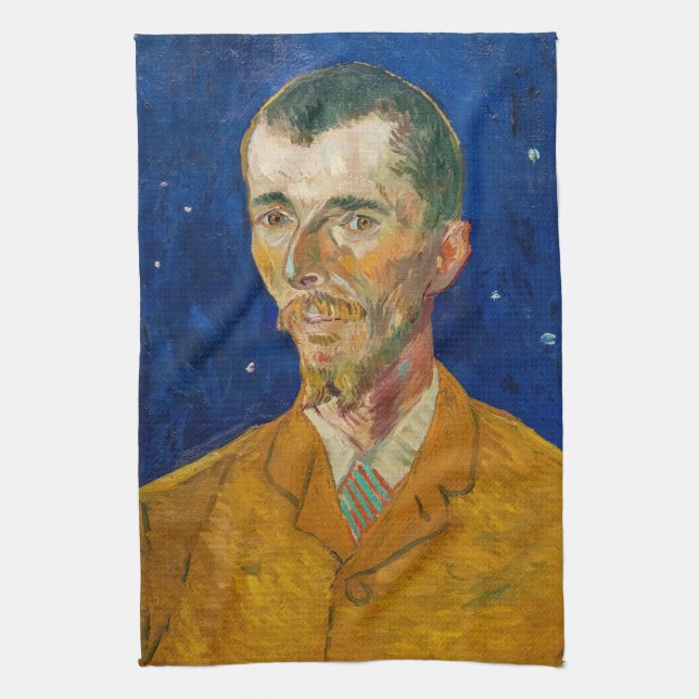 Vincent Van Gogh - Portrait of Eugene Boch, Arles Tea Towel (Vertical)