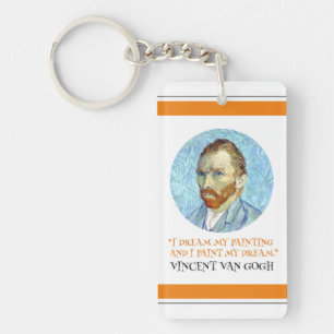 Vincent Van Gogh Portrait with Quote Key Ring