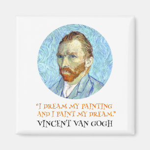 Vincent Van Gogh Portrait with Quote Magnet