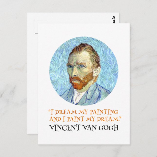 Vincent Van Gogh Portrait with Quote Postcard (Front/Back)