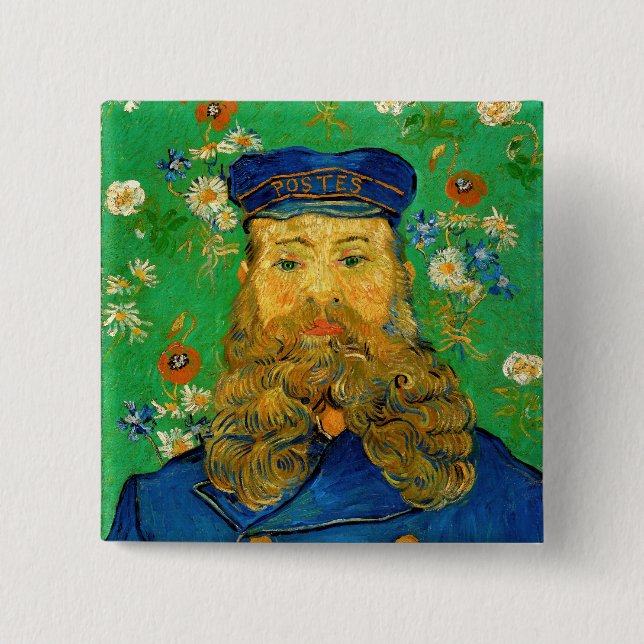 Vincent Van Gogh - Postman Joseph Roulin 15 Cm Square Badge (Front)