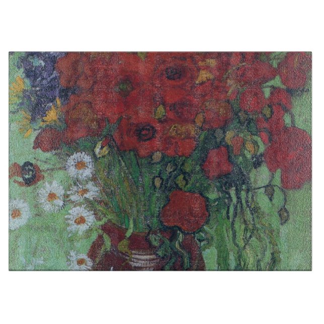 Vincent Van Gogh - Red Poppies and Daisies Cutting Board (Front)