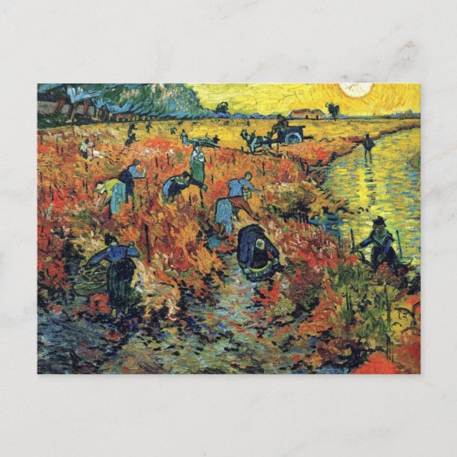 Vincent Van Gogh - Red Vineyard At Arles Painting Postcard (Front)