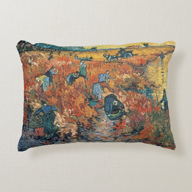 Vincent van Gogh | Red Vineyards at Arles, 1888 Decorative Cushion (Front)