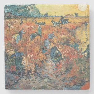 Vincent van Gogh Red Vineyards at Arles, 1888 Stone Coaster
