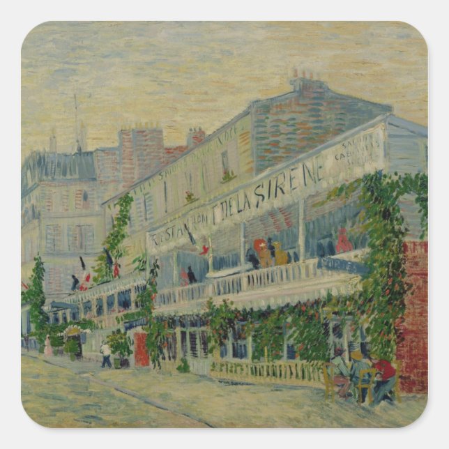 Vincent van Gogh | Restaurant de la Sirene Square Sticker (Front)