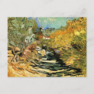 Vincent van Gogh Road at Saint-Remy, Female Figure Postcard