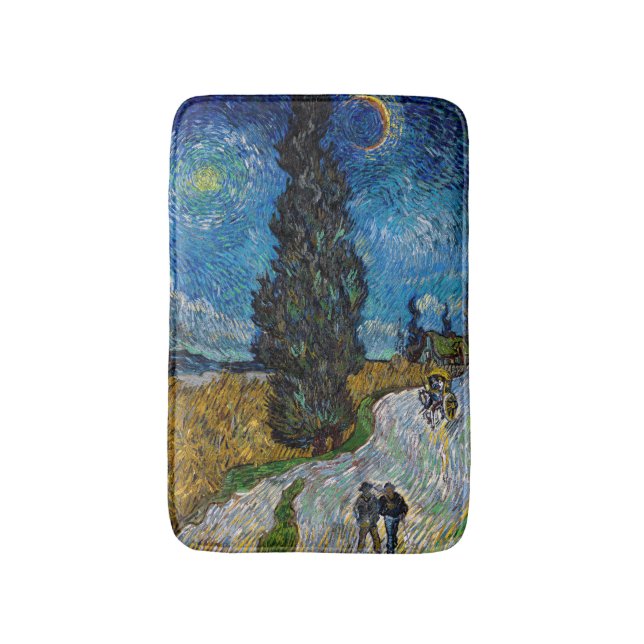 Vincent van Gogh - Road with Cypress and Star Bath Mat (Front Vertical)